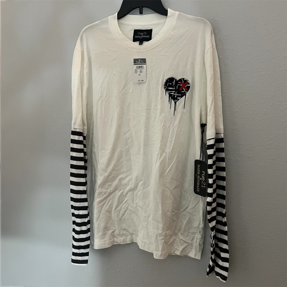 NWT Trippie Redd Rue21 x Dark Sundaze Men’s Black and White Long Sleeve Shirt